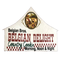 Belgian Delight's logo in the footer